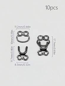 10pcs Of Metal Alloy Invisible Buckles, Hook Eye Buckles, Used For DIY Sewing, Invisible Closure Buckles For Pants, Skirts, Collars, Coats, Sewing Accessories, Sewing Supplies
