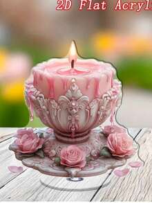 Multifunktionale lila Gebetskerze Dekoration - ideal für Weihnachts- und Neujahrs-Tischdekorationen, perfektes Urlaubsgeschenk, 2D flache Acryl Mehrzweck Heimdekoration