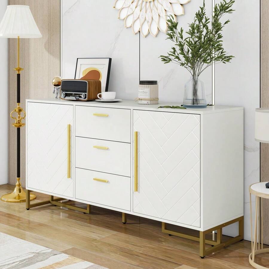 Storage Cabinets - White + MDF - View 1