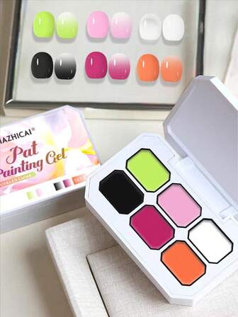 Nuevo modelo de 6 colores de esmalte de uñas para otoño e invierno, de larga duración y efecto degradado. Regalo de manicura navideña para salón de uñas. Requiere ser usado con luz UV para secar.