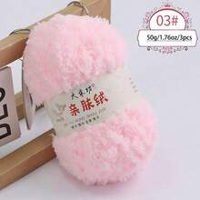 3 Balls X 50g/1.76oz Coral Velvet Knitted Blend Yarn For DIY Hand Knitting Scarf, Baby Blanket, Tote Bag - 50g/3 Pieces - View 10