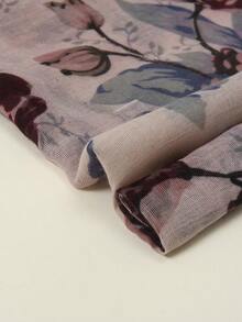 1pc Flower Print Scarf Elegant Lightweight For Casual Weekend Wear Winter Fall Valentine's Day VQZY - 多色 2 - 查看 3