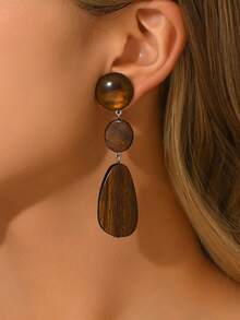 1 Đôi bông tai mặt dây chuyền bằng nhựa giả ngọc bích, họa tiết hoa nhiều màu sắc, vân gỗ, mực tàu, kiểu dáng thanh lịch và gợi cảm, đính kèm khuyên tai hình trái tim vàng, thích hợp cho tiệc tùng, kỳ nghỉ, du lịch. Mỗi hạt nhựa đều có sự pha trộn màu sắc và hoa văn độc đáo, các vết khuôn là bình thường. - Nhiều màu - Xem 2