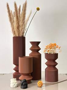 Bình hoa nghệ thuật có gân màu xanh hoàng gia, bình trang trí phong cách Bohemian, thích hợp để trưng bày trang trí nhà cửa, trang trí tiền sảnh, bình trang trí văn phòng, quà tặng tốt nhất cho ngày lễ - Xanh đậm - Xem 13