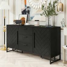 Storage Cabinets - Black + MDF - View 1