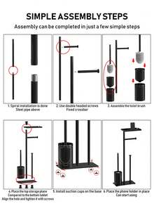 1pc Bathroom Floor Standing Toilet Paper Holder With Storage Shelf, Independent Toilet Paper Rack, Bathroom Tissue Paper Organizer, Bathroom Accessories