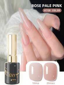 1pc 12ml Jelly Crystal Nail Polish, Semi-Transparent With Shiny Ice Crystal Effect - Removable Under UV/LED Light - Suitable For DIY Manicure - Pink - View 1