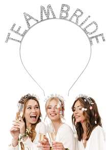 25/10/5 Pcs Bachelorette Party Celebration Set, Includes "Bride Tribe" Headband, "Bride-To-Be" Sash, "Bride" Veil & Temporary Tattoos. Suitable For Bridal Shower, Bachelorette Party. Pink & Gold Decor, All-Inclusive Bridal Accessories