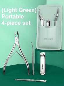 4pcs Silver Callus Remover Set - Stainless Steel Nail Clippers, Cuticle Nipper, Nail Care Tools For Home Manicure And Salon Use - Multicolor - View 12
