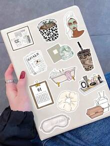Waterproof Clean Girl Stickers 50Pcs Exquisite Cartoon Decals For Laptop Luggage Water Cup Decoration DIY Scrapbook Material Gift PVC Art Phone Case Guitar - 彩色 - 查看 2