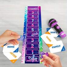 音乐麦克风游戏是一款互动派对游戏套装，包含麦克风、提示卡、音乐符号筹码以及趣味十足的成人歌唱挑战。这款游戏支持多人游戏，适合14岁及以上玩家，是家庭游戏之夜、生日派对和团体娱乐的理想之选。它能够培养音乐意识和社交技能，是送给音乐爱好者的完美礼物。 - 彩色 - 查看 7