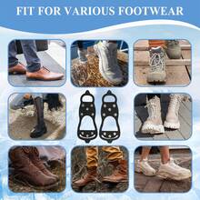 1双冰爪，通用防滑冰爪，适用于鞋靴，微型冰钉，适用于冰雪路面，精准适配各种鞋型。耐用型冰雪冰爪，适用于冬季徒步、攀岩、冰钓，8个钢钉防滑钉。 - 彩色 - 查看 3