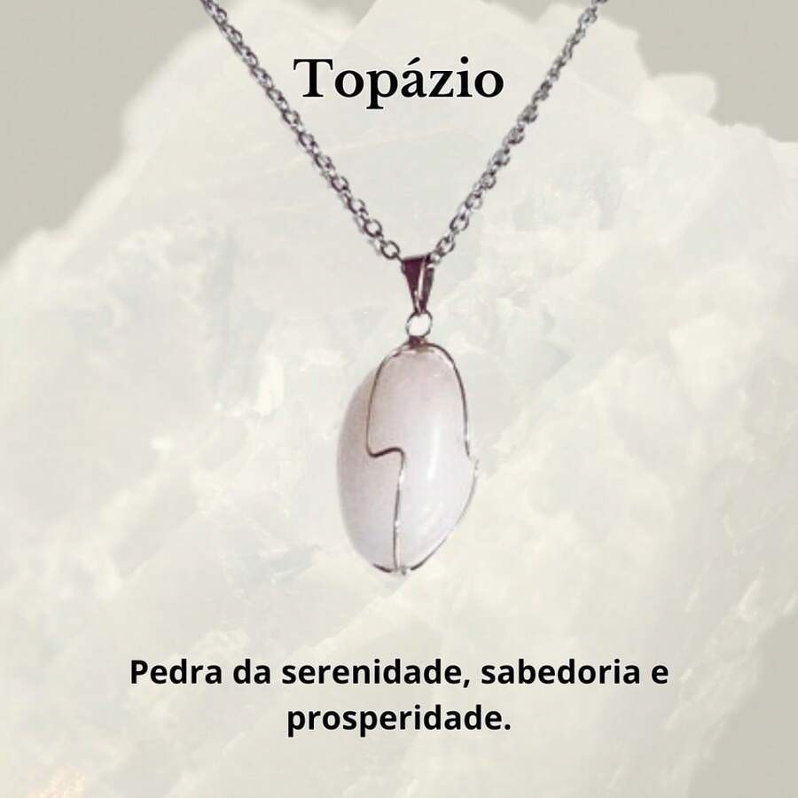 Stone Of Wealth Natural Stones Amethyst Quartz Stainless Steel Chain Power Exclusive Connection To Nature - Topaz - View 1