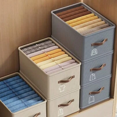 1pc Oxford Cloth Foldable Drawer-Style Storage Box, No Dividers, Suitable For Organizing Clothes, Jeans And Sweaters. Decor, Autumn Decor, Holiday Decor, Room Decor, Home Decor, Bedroom Decor