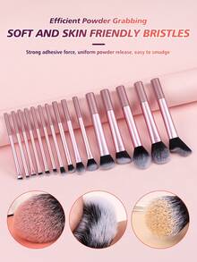 15pcs Professional Makeup Brush Set, High Quality Powder Brush, Blush Brush, Contour Brush, Eyeshadow Brush, Highlighter Brush, Makeup Tools For Flawless Base Makeup,Brush Set,Makeup Brush Kit,Make Up Brush Set,Make Up Set Complete,Makeup Brush Set,Complete Makeup Kit,Brush Kit,Brushes Makeup Set,Makeup Gift Set,Set - Pink - View 8