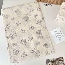 10/20张旋转木马主题礼品包装纸，节日礼品包装纸，适用于DIY工艺品、婚礼、婴儿派对、生日等手工活动 - 彩色 - 查看 9