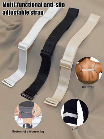 6 piezas de correas elásticas ajustables y antideslizantes multifuncionales, adecuadas para tirantes de sujetador, puños de mangas, perneras de pantalones y talla grande