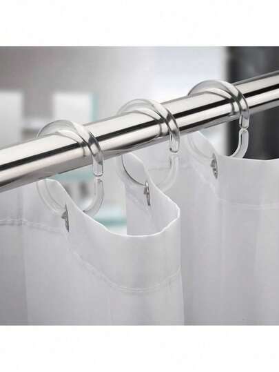 12/24 piezas Ganchos/Anillos para cortina de ducha, Anillos de cortina de ducha de plástico, Ganchos para cortina para barra de ducha del baño, Ganchos/Anillos/Lazos para cortina de ducha, Decoración de otoño para el hogar, Accesorios de baño