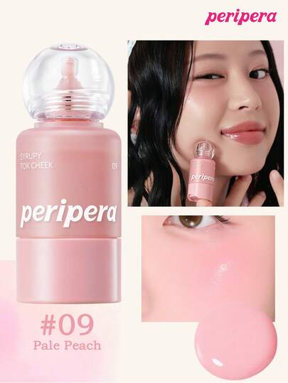 Peripera K-Beauty SYRUPY TOK CHEEK 液体腮红，奶油质地，打造自然光泽妆效，触感柔滑，妆容自然，适合日常及韩式妆容。