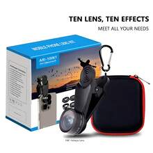 LIGINN 10-In-1 Versatile Smartphone Camera Lens Kit: Fisheye/Wide Angle/Macro/CPL/Starburst/Kaleidoscope/2X Telephoto, Compatible With Apple, And Most Smartphones, Multi-Functional Smartphone Lens Set For Mobile Photography - Black - View 8