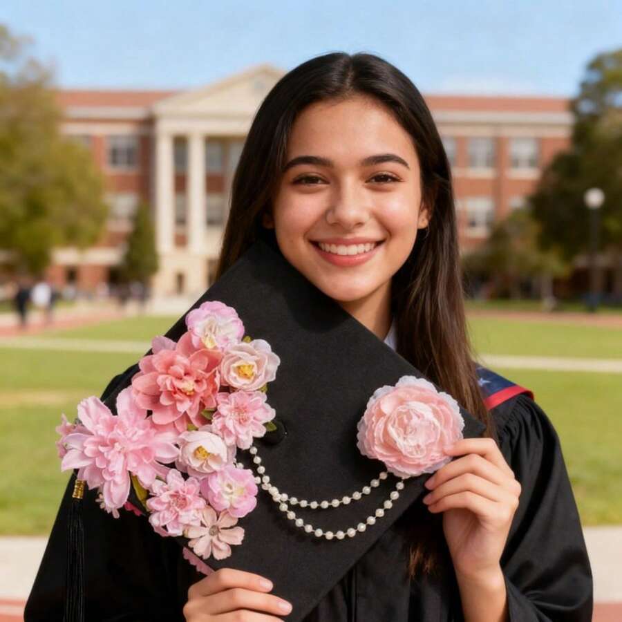 Graduation Cap Decorations Kit DIY Grad Cap Topper With Artificial ...