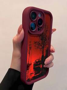 Funda para teléfono con silueta de árbol y cielo rojo, compatible con fundas de , Oppo, Honor, Redmi, , Vivo y , así como con  17,  16 Pro Max,  15 Pro Max,  13 y  12. Fabricada en TPU, ofrece protección anticaídas. Es una excelente opción para regalar a familiares, amigos, seres queridos, novios o novias, y también como regalo de Navidad.funda de ,  funda de  16, Navidad,  fundas de , funda de  15,  17 Pro Max, fundas para , funda de  16 Plus, regalos de Navidad, funda de  13, funda de teléfono de Navidad, funda de  16 Pro, funda de teléfono  15, funda de teléfono  13, funda de  15, rosa, funda de teléfono rosa, regalos, malvado, regalos para mujeres, funda de teléfono linda, regalos para hombres, teléfono negro Estuche, regalos para hombres - Burdeos - Ver 3