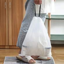 5 cuộn/75 túi đựng rác bằng nhựa nhỏ 4 gallon chịu lực, nhà bếp gia dụng di động, túi đựng rác có dây rút ở ký túc xá, đồ gia dụng, trợ thủ đắc lực cho ký túc xá, vật dụng thiết yếu cho mùa tựu trường, quà tặng cho mùa tựu trường - 4 tập, 75 mục - Xem 4