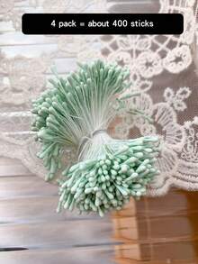 Mini Pearl Double Heads Flower Stamen Pistil Handmade Artificial Flowers, Suitable For Wedding Decoration, Bridal Backdrop Props, Bouquets, Boutonnieres, Corsages, Wedding Arches, Party Decor - Multicolor - View 18