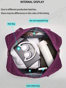 Pink Expanded Luggage Storage Bag, Lightweight Foldable, Expanded, Carry On Travel Weekender & Overnight Bag, Weekend Bag Hospital Bag Travel Bag Carry On Bag Luggage Bag Quilted Bag Quilt Bag Puffer Bag Quilted Shoulder Bag Hand Bag Crossbody Bag Traveling Bag Back To School School Bag Travel Essentials Travel Organizer For Beach Summer Vacation For Suitcase Gym Bag Duffle Bag Duffel Bag For Luggage College Bag Luggage Bags Weekender Bag Winter - Màu tím - Xem 3