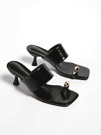 5cm New Colorblock Minimalist Wedge Thong Sandals For Women, Summer Open Toe High Heels 2025
