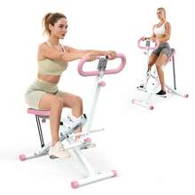 Squat Machine For Home, Assist Trainer For Glutes Workout Foldable With Resistance Bands, For Botty Glutes Butt Thighs, Ab Back/Leg Press Hip Thrust For Home Gym Fitness - Pink - View 7