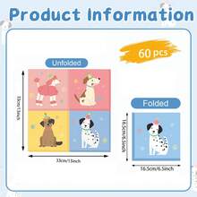 20张/40张/60张装，宠物狗生日派对用品，双层小狗图案鸡尾酒纸巾，复古小狗主题纸巾，6.5x6.5英寸复古小狗脸一次性餐巾纸，适用于生日、新生儿洗礼、生日派对餐桌装饰等派对用品。 - 彩色 - 查看 9