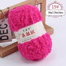 3 Balls X 50g/1.76oz Coral Velvet Knitted Blend Yarn For DIY Hand Knitting Scarf, Baby Blanket, Tote Bag - 50g/3 Pieces - View 24