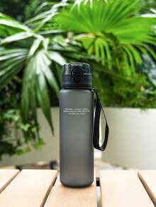 1件 700ml/25oz 啞光簡約圖案運動水壺，防漏瓶口，附手提繩，耐用，4色可選，Back T，開學第一天 - 彩色 - 查看 14