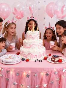 12/24/48 Piece Set, Disposable Tableware With High-End Texture, Unicorn Themed Disposable Paper Tray, 7-Inch Paper Tray, 9-Inch Paper Tray, Food Tray, Party Tray, Material, Suitable For Weddings - Multicolor - View 3