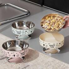 Stainless Steel Elevated Pet Bowl With Neck Protection, Anti-Slip Pad, Detachable & Washable, Large Capacity Dog Food Bowl - 300ml - View 7