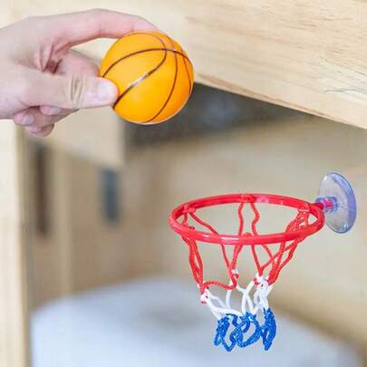 Mini basketkorgsset - Hängande basketkorg utan borr, sportleksak på kontorsbordet, baskettillbehör, skrivbordsspel, kontorsskrivbordsdekor, basketträningsverktyg, sporttillbehör, roligt och hållbart, lämpligt för hemunderhållning, stresslindring, sportspel, basketplansutrustning, inomhussporter, väggdekor, kontorsmaterial, spelpresenter, sportpresenter, presenter till män, personliga presenter