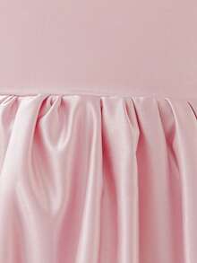 Sleeveless Halter Backless Bow Satin Puffy Elegant Birthday Party Princess Dress For Girls, Suitable For Important Occasions, Festivals, Runway, Does Not Include Headband - Dusty Pink - View 8