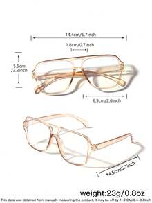 1 PC Women's Classic Aviator Frame Glasses For Computer Gaming Home Office - Multicolor - View 5