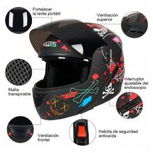 Casco para moto rebatible Mocoerl 903 Certificado Dot monocolor craneo talla SCasco para moto rebatible Mocoerl 903 Certificado Dot monocolor craneo - M - Ver 5