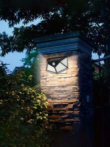 4-Side Solar Powered LED Wall Light, Wireless Weather-Resistant Outdoor Motion Sensor Security Lighting For Patio, Garden, Garage, Fence, And Front Door Entrance, Solar Exterior Lighting - Multicolor - View 2
