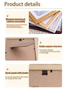 1pc 6"/7" Vintage Photo Frame Decor, Desktop Display Stand, Photo Album Holder, Multiple Sizes Available - Multicolor - View 7