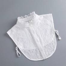 1pc Women's White Lace Trim Detachable & Adjustable Faux Collar, Suitable To Pair With Sweaters, Dresses And Other Garments