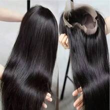5x5 Lace Front Straight Human Hair Wig For Women 250 Density HD Transparent 40 Inch Straight Lace Front Wigs Human Hair Pre Plucked Glueless Lace Frontal Wigs - Natural Black - 查看 2