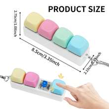Fingertip Novelty Slow Rising Stress Relief Toy, Keypad Styled, With Soft Silicone Cat Paw Design Keychain, Pendant, Cellphone Charm & Decorative Accessory, Keyboard Keycap With Tapping Sound Fidget,Fidget Toys,Toys,Squishes,Weird Toys,Shock Gum,Fidget Toys>Abs,Cat Paw Squish,Cat Toys - 馬卡龍黑底 - 查看 5