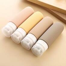 Travel Kit: Silicone Shampoo And Cream Storage Bottle Jar (4 Units, 90ml) - Marrom - View 3