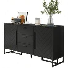 Storage Cabinets - Black + MDF - View 6
