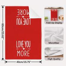 MEMNUN 2pcs Valentine's Day Red Mason Jar "Love You More & Be Mine" Text Pattern Kitchen Towels, 15.75*23.62in(40*60cm), Made Of Super Soft Absorbent Microfiber, Perfect For Dish Drying, Tea Cups, Bathroom & Dining Decor, Cooking & Baking - Multicolor - View 4