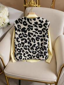 جاكيت صوفية نمط فهد مرقعة مبطنة بالحرارة، مناسبة لعيد الشكر، الارتداء اليومي، معطف الشتاء، متعددة الاستخدامات، جاكيت شتوية مبطنة للنساء