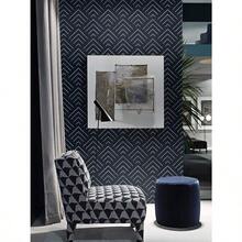 Peel And Stick Wallpaper Navy Blue Wallpaper Geometric Wallpaper Dark Blue And Light Blue Contact Paper Self Adhesive Removable Wallpaper For Cabinets Waterproof Thicken Vinyl 78.7"X17.3" - 黑色 - 查看 3